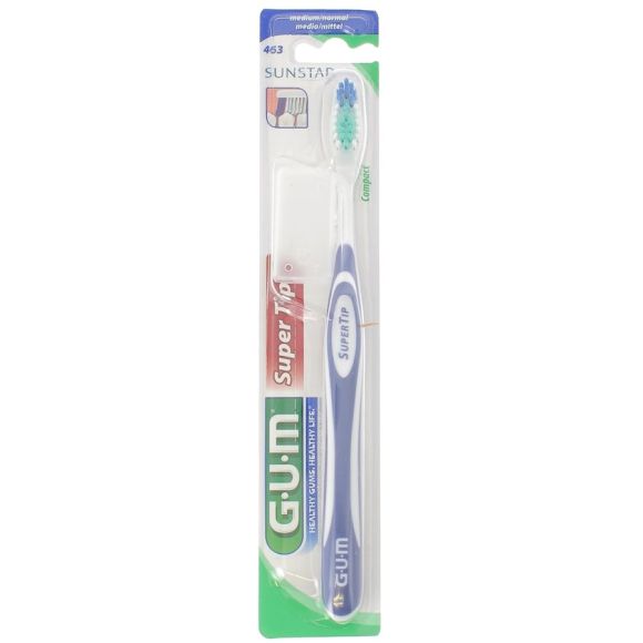 Brosse à dents SuperTip Médium 463 GUM - 1 brosse à dents de couleur verte
