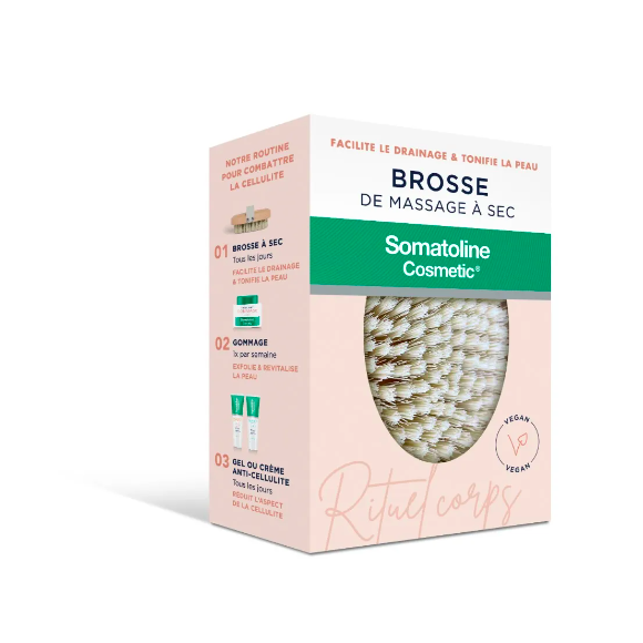 Brosse de massage à sec anti-cellulite Somatoline Cosmetic - une brosse