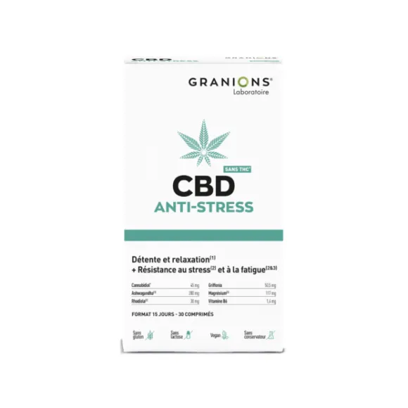 CBD Anti-stress Granions - boite de 30 comprimés