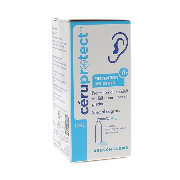 Céruprotect Solution auriculaire prévention des otites spécial nageurs Bausch + Lomb - flacon de 10ml