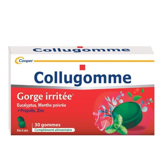 Collugomme gorge irritée Cooper - boîte de 30 gommes