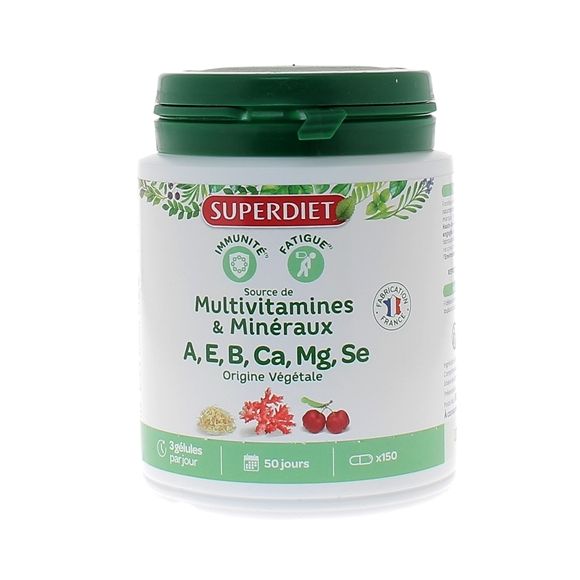 Complexe multivitamines et minéraux Super Diet - 150 gélules