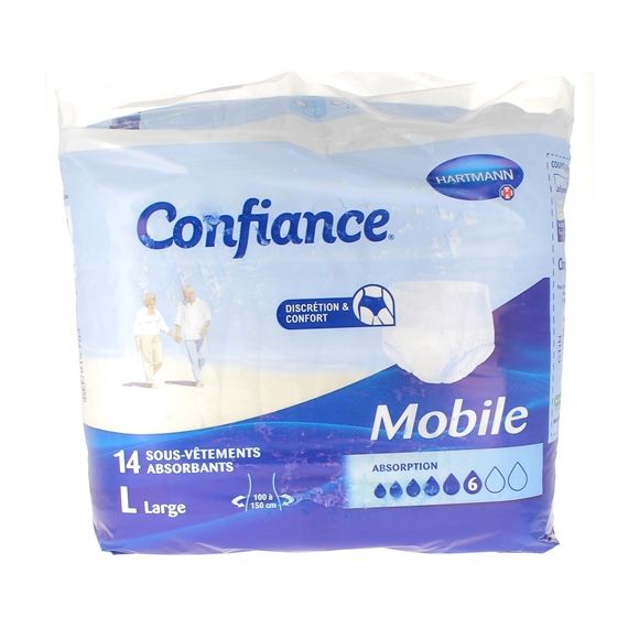Confiance mobile absorption 6 taille L - sachet de 14 sous-vêtements absorbants