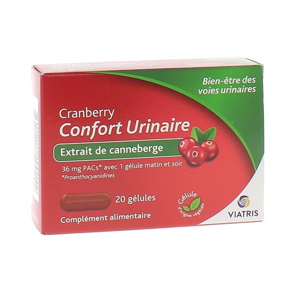 Cranberry Confort urinaire Viatris - boîte de 20 gélules