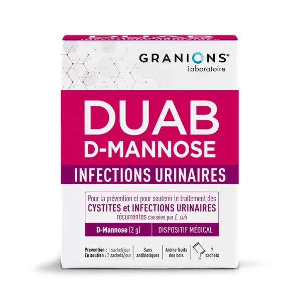 DUAB D-Mannose infections urinaires Granions - boîte de 7 sachets