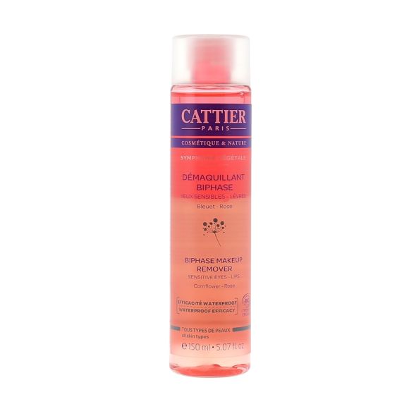 Démaquillant Biphase yeux sensibles et lèvres Cattier - flacon de 150ml