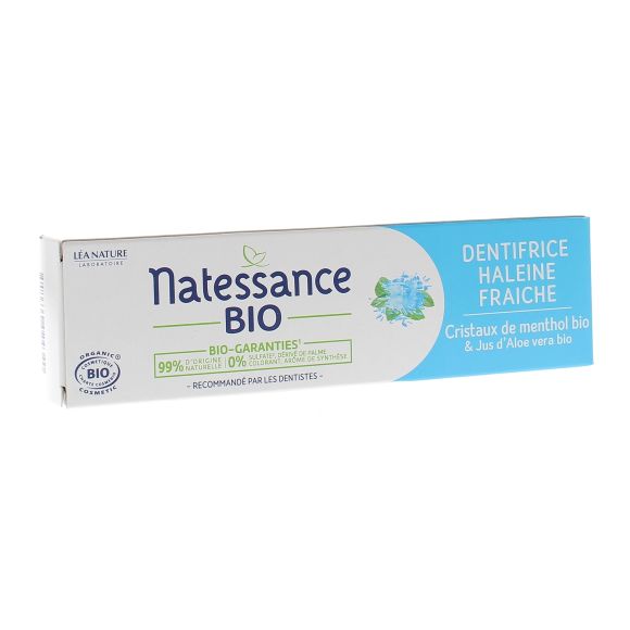 Dentifrice Haleine fraîche bio Natessance - tube de 75 ml