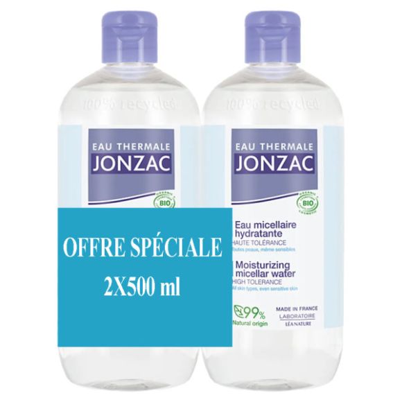 Eau micellaire hydratante Eau Thermale Jonzac - lot de 2 flacons de 500ml
