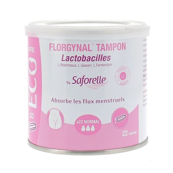 Florgynal tampon probiotique normal format éco Saforelle - boîte de 22 tampons