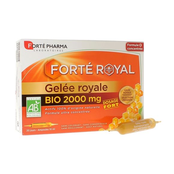 Forté Royal Gelée royale bio 2000mg dosage fort Forté Pharma - boîte de 20 ampoules