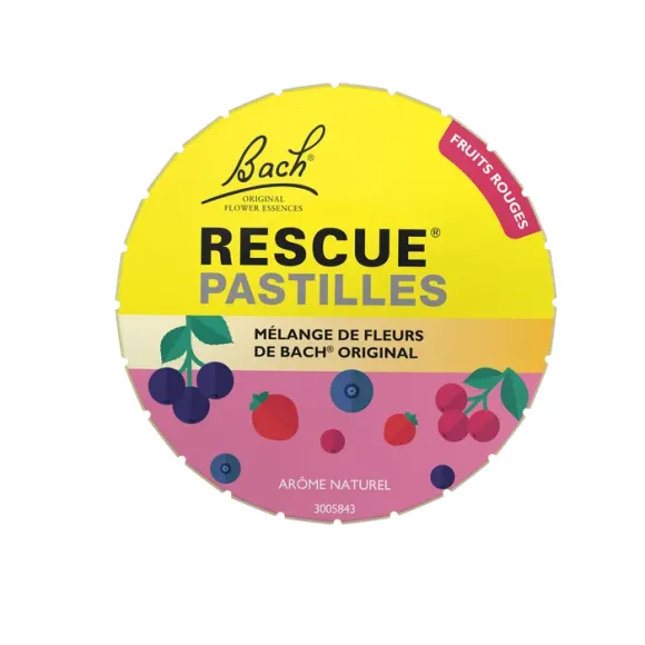 Fleurs de Bach Rescue pastilles saveur fruits rouges Famadem - boite de 50g