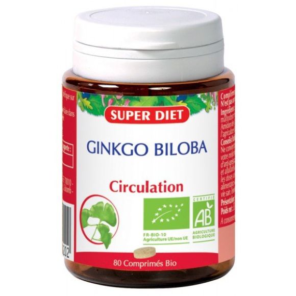 Ginkgo biloba bio Super Diet - pot de 80 comprimés