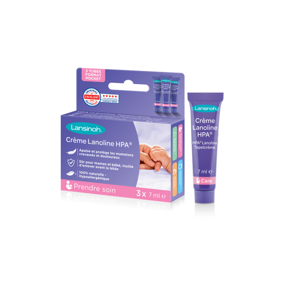 HPA Lanoline crème Lansinoh - boîte de 3 tubes de 7ml