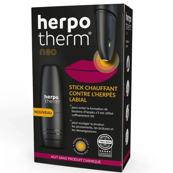 Herpotherm Neo Stick chauffant soin herpès labial & boutons de fièvre - une unité