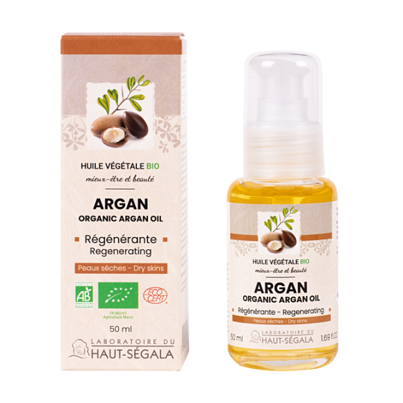 Huile d'Argan bio régénérante Laboratoire Haut-Ségala - flacon de 50 ml
