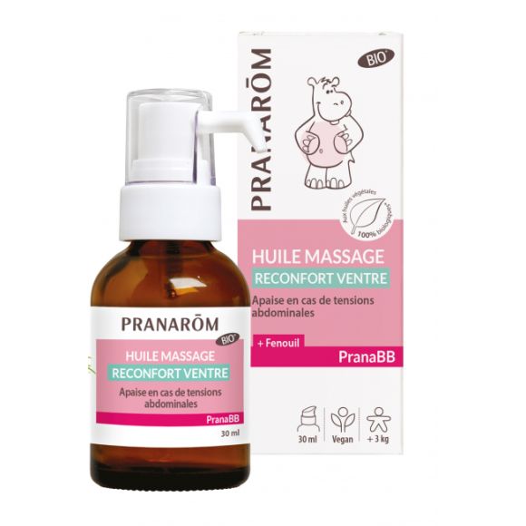 PranaBB Huile de massage bio réconfort ventre Pranarom - flacon de 30 ml