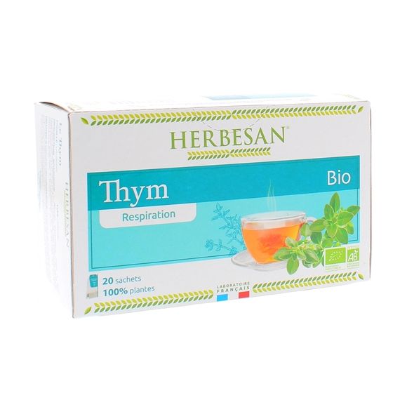 Infusion thym respiration bio Herbesan - boîte de 20 sachets