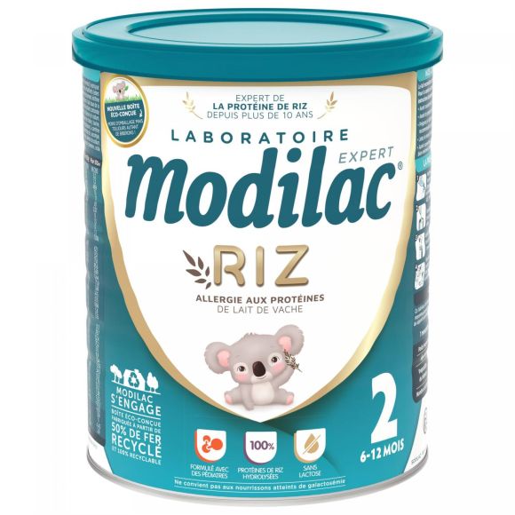 Lait de riz en poudre 2ème âge 6-12 mois Modilac Expert - pot de 800 g