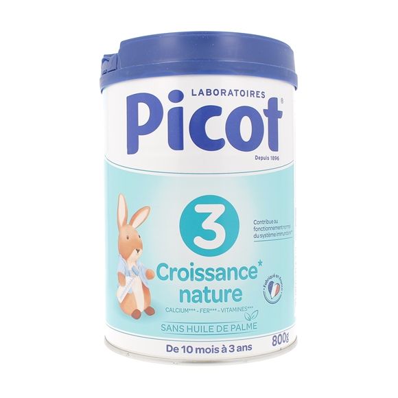 Lait poudre 3ème âge croissance nature Picot - boite de 800g