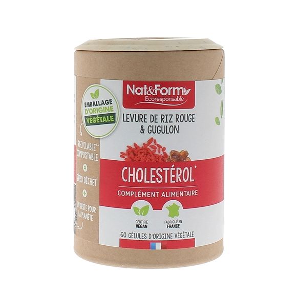 Levure de riz rouge & gugulon Cholestérol Nat&Form - pot de 60 gélules