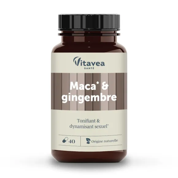 Maca et gingembre dynamisant sexuel Vitavea - pot de 40 gélules