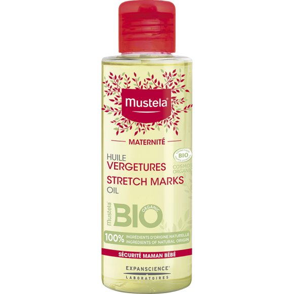 Maternité Huile vergetures bio Mustela - flacon de 105 ml