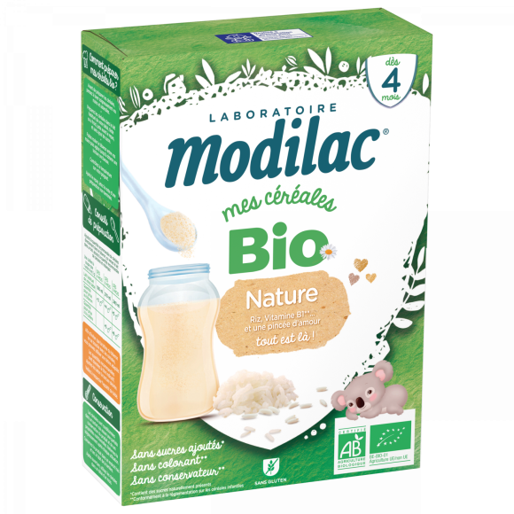 Mes céréales bio dès 4 mois Nature Modilac - boîte de 250 g