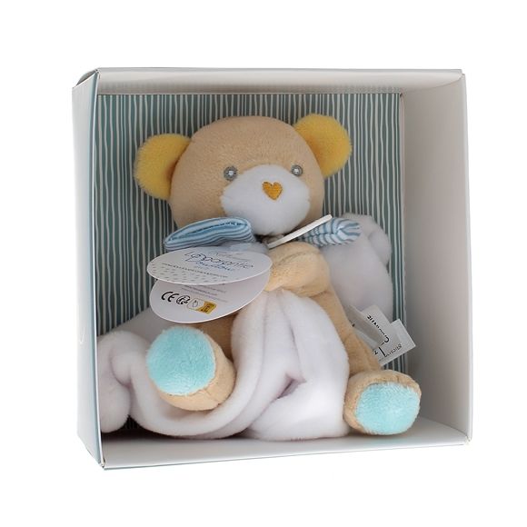 Mini doudou ours mouchoir Doudou et compagnie - boîte avec doudou de 20 cm