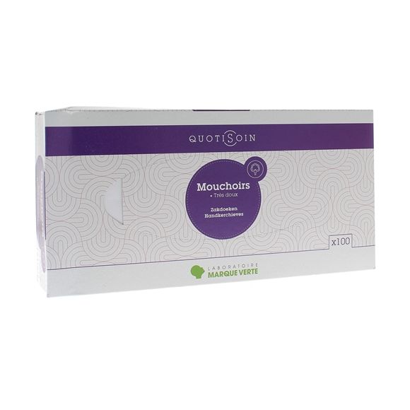 Mouchoirs blancs Marque Verte - boîte de 100 mouchoirs