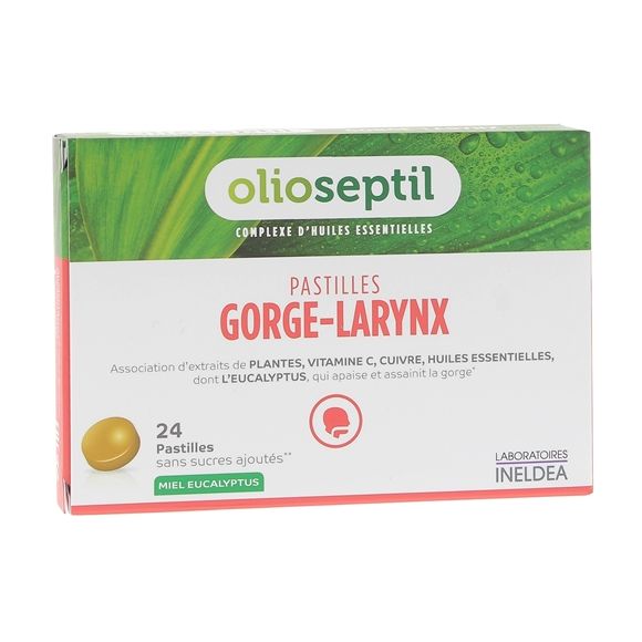 Olioseptil pastilles gorge larynx miel eucalyptus - boite de 24 pastilles