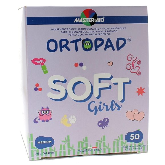 Pansement ophtalmique Soft Girls Ortopad - boîte de 50 pansements