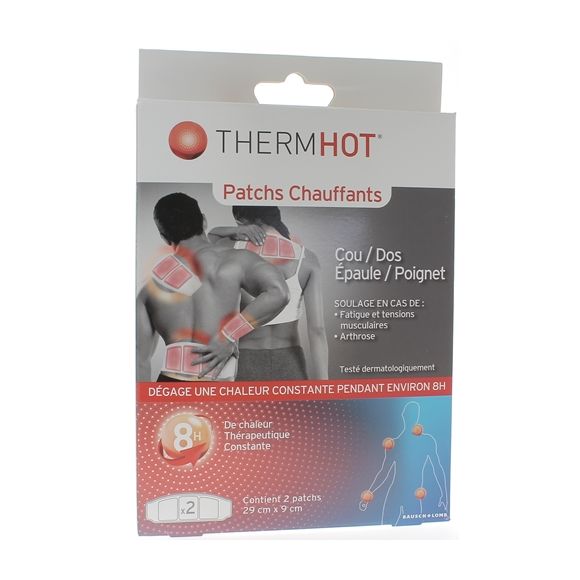 ThermHot Patchs chauffants cou/dos/épaule/poignet Therapearl - boîte de 2 patchs de 29 x 9 cm
