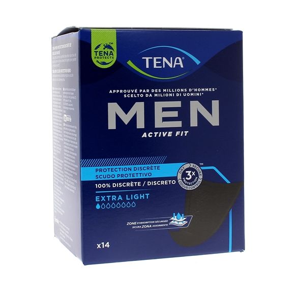 Protection discrète pertes très légères Extra-light Tena Men - boîte de 14 protections