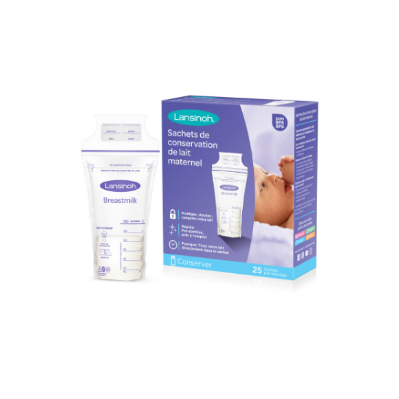 Sachets de conservation du lait maternel Lansinoh - boîte de 25 sachets
