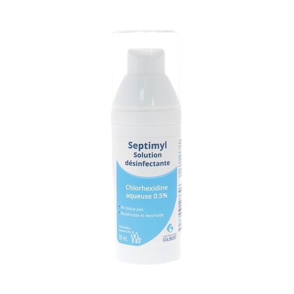 Septimyl solution désinfectante chlorhexidine aqueuse 0,5% Gilbert - spray de 50 ml