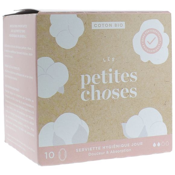 Serviettes Hygiéniques Coton Bio Normal Les Petites Choses - boîte de 10 serviettes