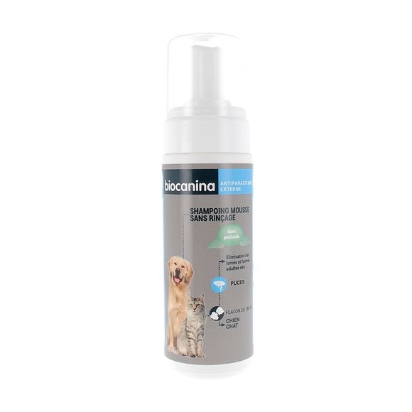 Shampoing mousse sans rinçage Biocanina - flacon de 150 ml
