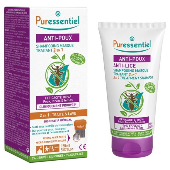 Shampooing Traitant 2 en 1 Anti-Poux Puressentiel - tube de 150 ml