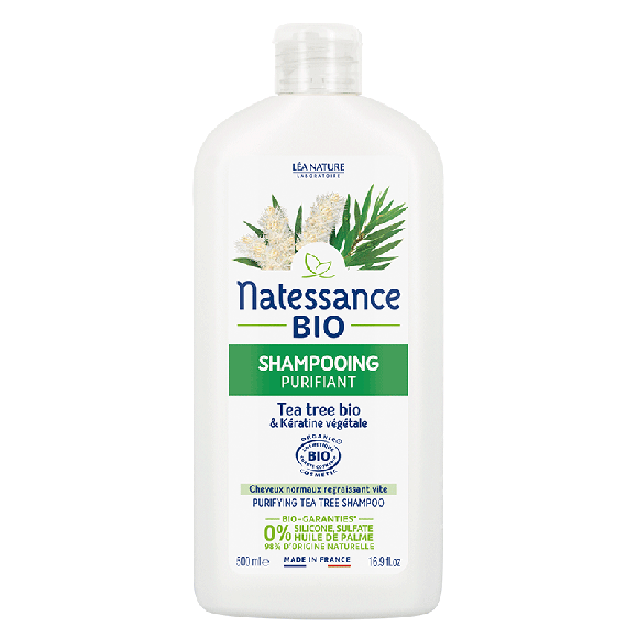 Shampooing purifiant Tea Tree bio Natessance - flacon de 500ml