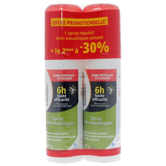Spray anti-moustiques zones tropicales et à risques Parasidose - lot de 2 sprays de 100 ml