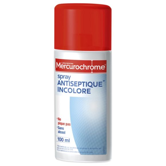 Spray antiseptique incolore Mercurochrome - spray de 100 ml