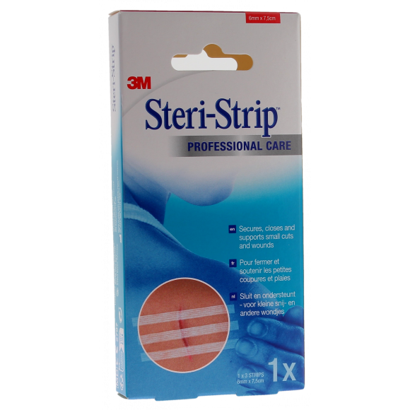 Steri-Strip Sutures cutanées adhésives 3M - boîte de 3 bandelettes de 6mm x 7,5cm
