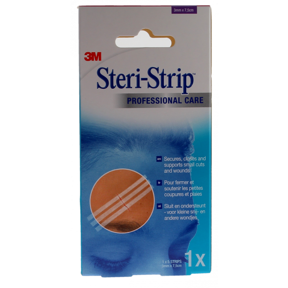 Steri-Strip Sutures cutanées adhésives 3M - boîte de 5 bandelettes de 3mm x 7,5cm