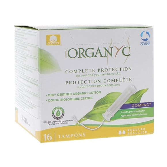 Tampon normal avec applicateur bio Organyc - boîte de 16 tampons