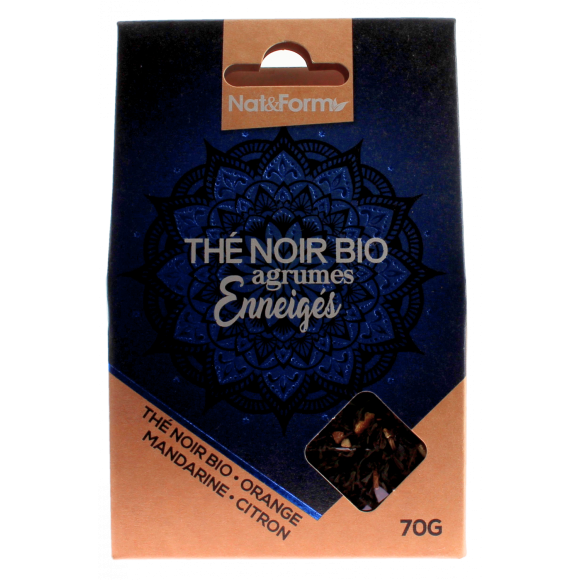 Thé noir bio agrumes enneigés Nat&form - boite de 70g