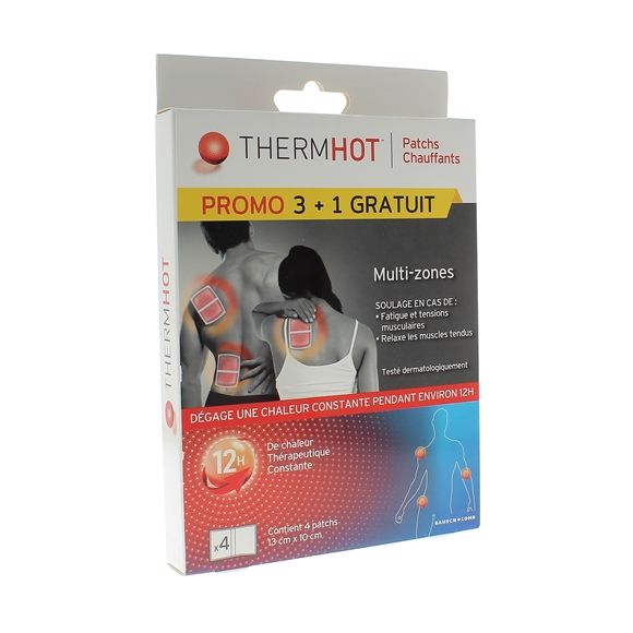 ThermHot Patchs chauffants multizones Therapearl - boîte de 3 patchs + 1 gratuit