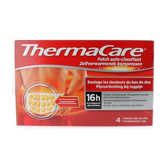 ThermaCare patch auto-chauffant 16h bas du dos - boîte de 4 patchs