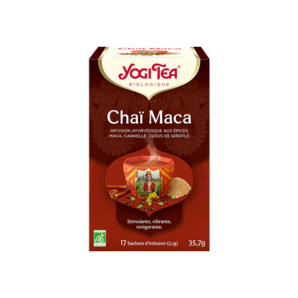 Tisane ayurvédique Chaï maca bio Yogi Tea - boite de 17 sachets