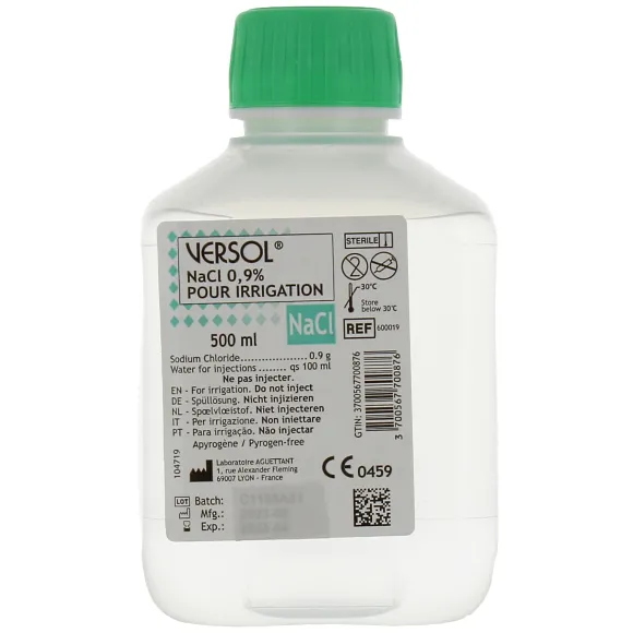 Versol NaCl 0,9% solution pour irrigation - flacon de 500ml