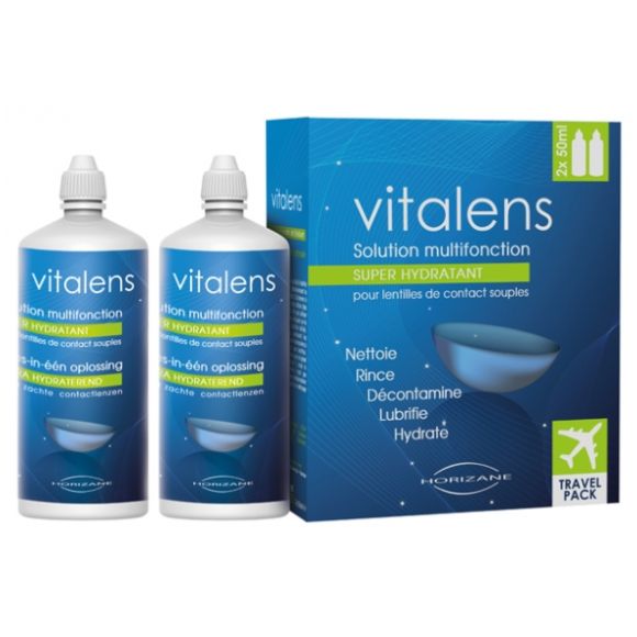 Vitalens Solution multifonctions pour lentilles de contact souples - lot de 2 flacons de 50 ml